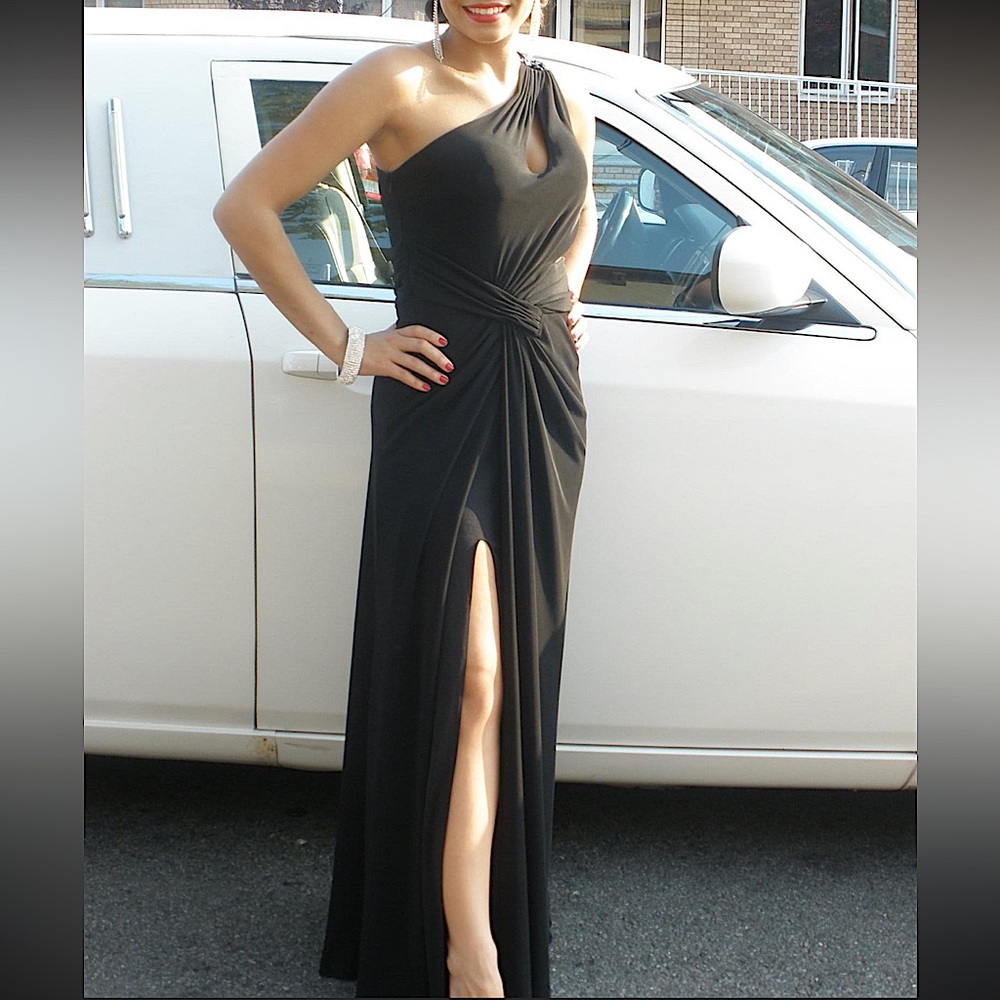 One Shoulder Beaded Prom Dress